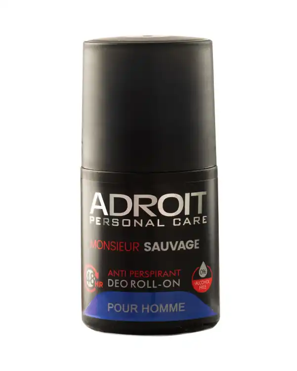 مام رول ضد تعریق مردانه آدرویت Adroit مدل موسیو ساواژ Monsieur Sauvage حجم 65ml