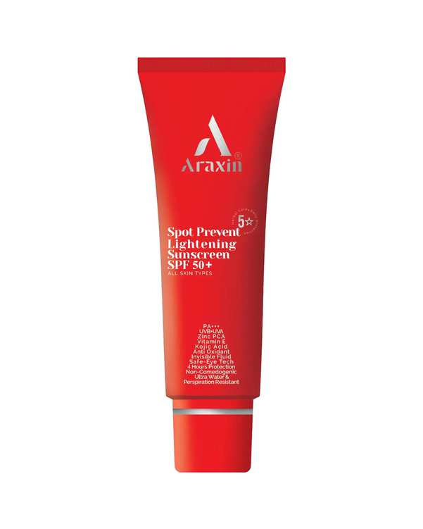 کرم ضد آفتاب SPF50 روشن کننده تخصصی آراکسین Araxin مناسب لک های پوستی