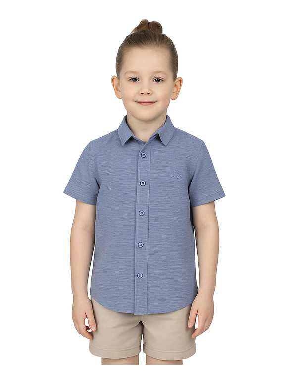 پیراهن پسرانه آستین کوتاه آبی روشن مرینو Merino کد 1748