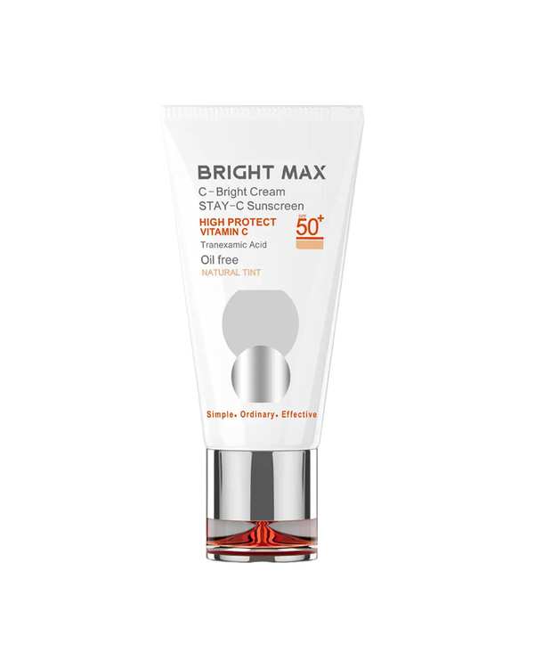 کرم ضد آفتاب رنگی SPF50 برایت مکس Bright Max حاوی ویتامین سی با رنگ طبیعی 50ml