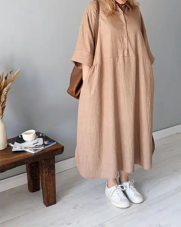 پیراهن زنانه نسکافه ای نگار ندایی Negar Nedaei مدل Cotton ?>