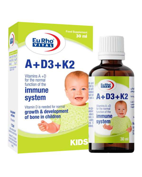 قطره خوراکی ویتامین A و D3 و K2 یوروویتال 30 میلی لیتر