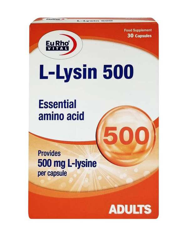 کپسول ال لیزین 500 میلی گرم یوروویتال بسته 30 عددی