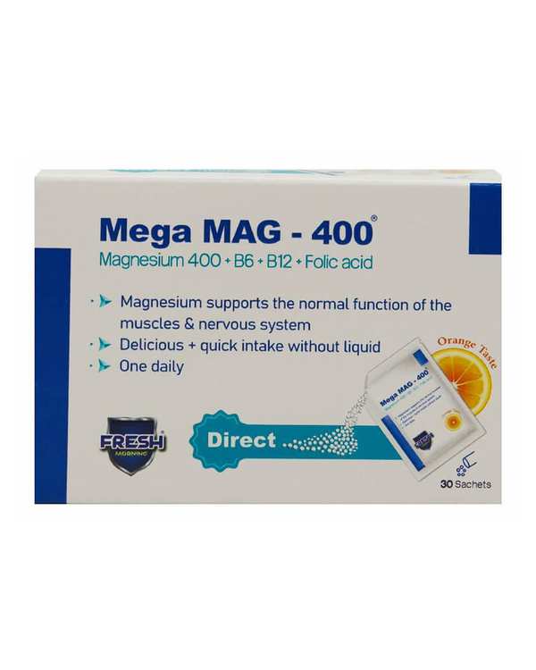 ساشه منیزیم مگا مگ 400 فرش مورنینگ بسته 30 عددی