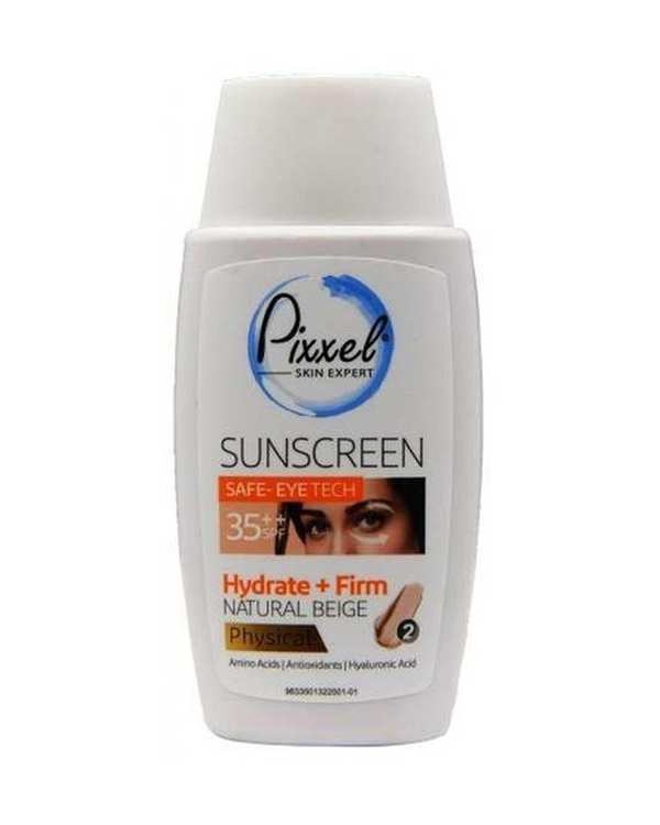 کرم ضد آفتاب فیزیکی دور چشم و صورت رنگی SPF35 پیکسل Pixxle رنگ Natural Beige حجم 50ml