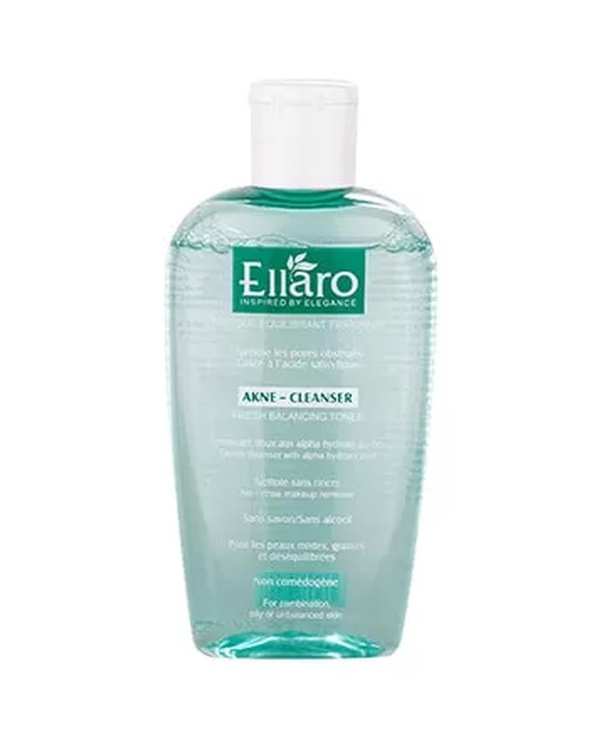 تونر پاک کننده آرایش و صورت الارو Ellaro مدل Fresh balancing مناسب پوست چرب 200ml