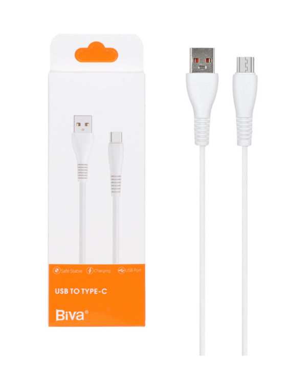 کابل شارژ فست تایپ سی سفید بیوا مدل C-07T