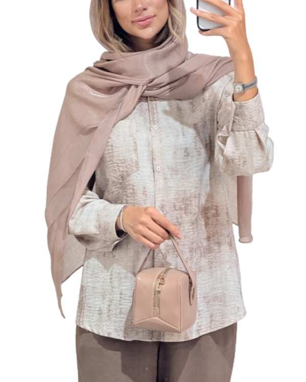 شومیز زنانه کرم کد 19194
