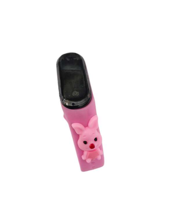 ساعت مچی دیجیتال بچگانه صورتی دلربا Delroba طرح خوک کد BZM98 - تصویر 2