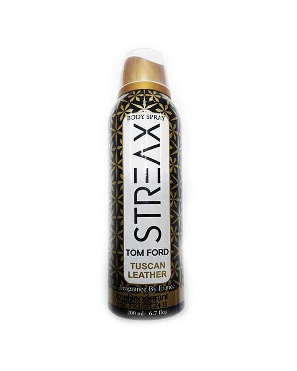 اسپری بدن مردانه استریکس Streax رایحه Tom Ford Tuscan Leather حجم 200ml