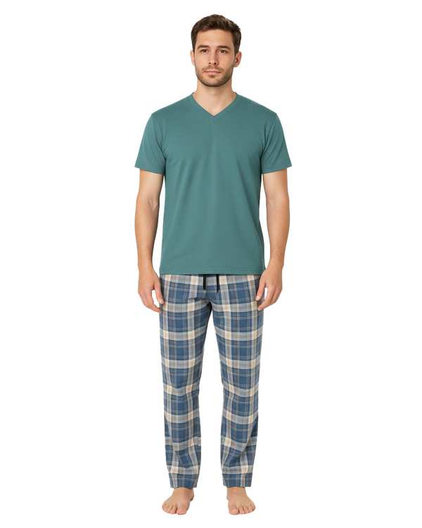 ست تی شرت و شلوار راحتی مردانه سبز آبی روشن پاتر Potter کد 148