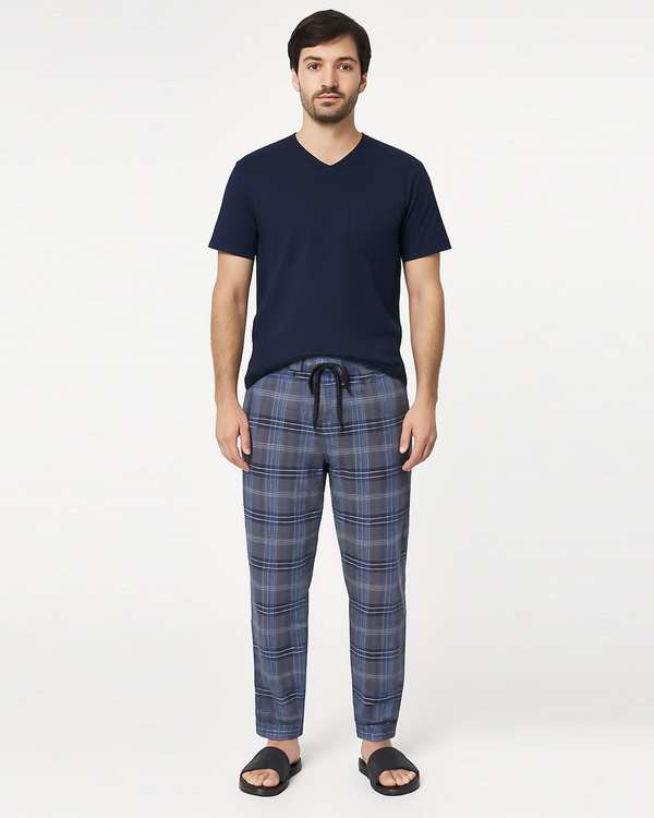 ست تی شرت و شلوار راحتی مردانه سرمه ای پاتر Potter کد 148