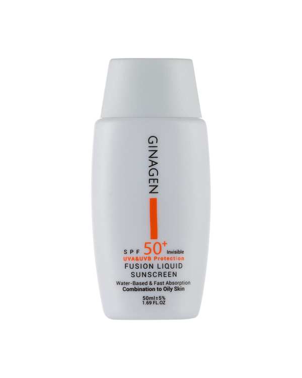 کرم ضد آفتاب بی رنگ SPF50 ژیناژن Ginagen مناسب پوست چرب و مختلط
