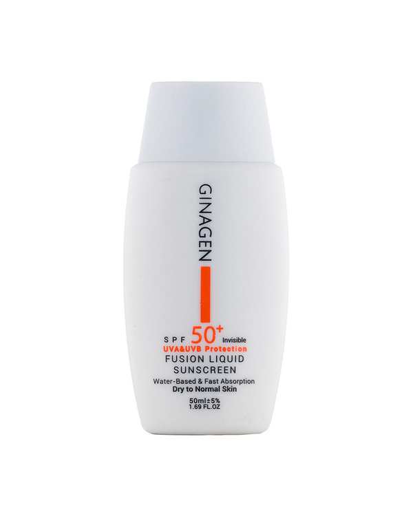 کرم ضد آفتاب بی رنگ SPF50 ژیناژن Ginagen مناسب پوست خشک و نرمال