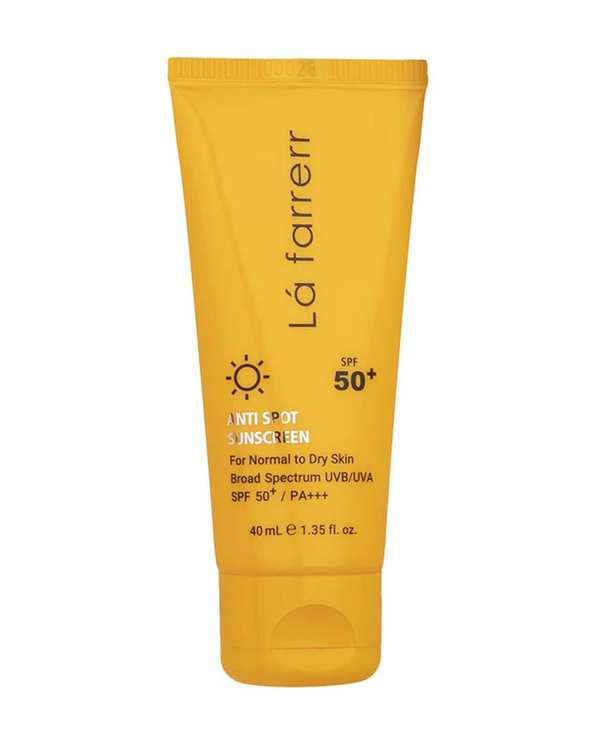 کرم ضد آفتاب و ضد لک بی رنگ SPF50 لافارر La Farrerr مناسب پوست خشک