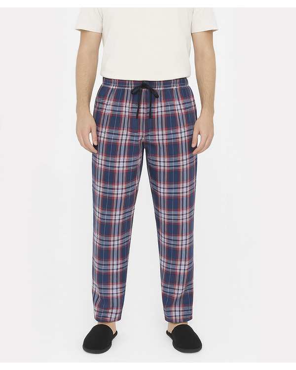 شلوار راحتی مردانه سرمه ای قرمز چهارخانه پاتر Potter کد 100