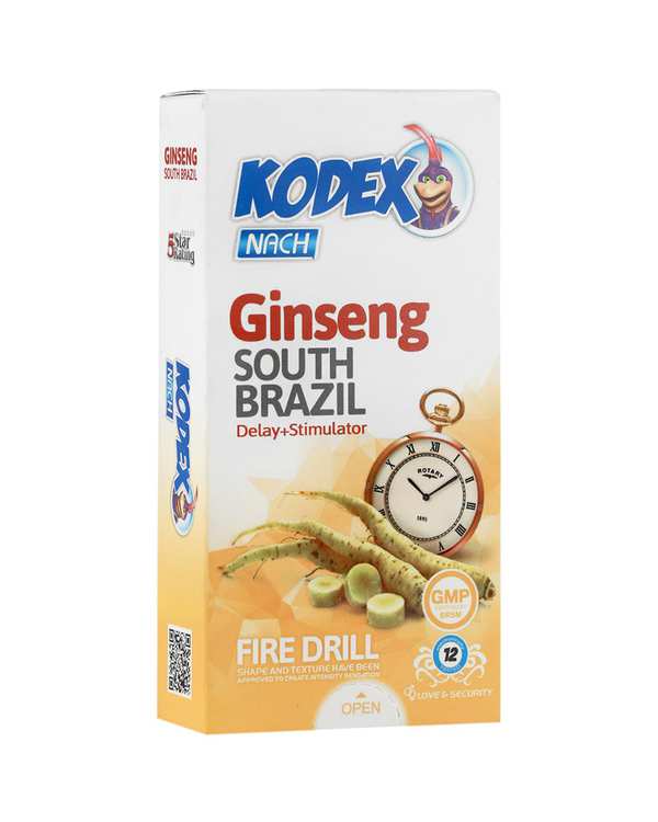 کاندوم تاخیری کدکس Kodex جینسینگ Ginseng بسته 12 عددی