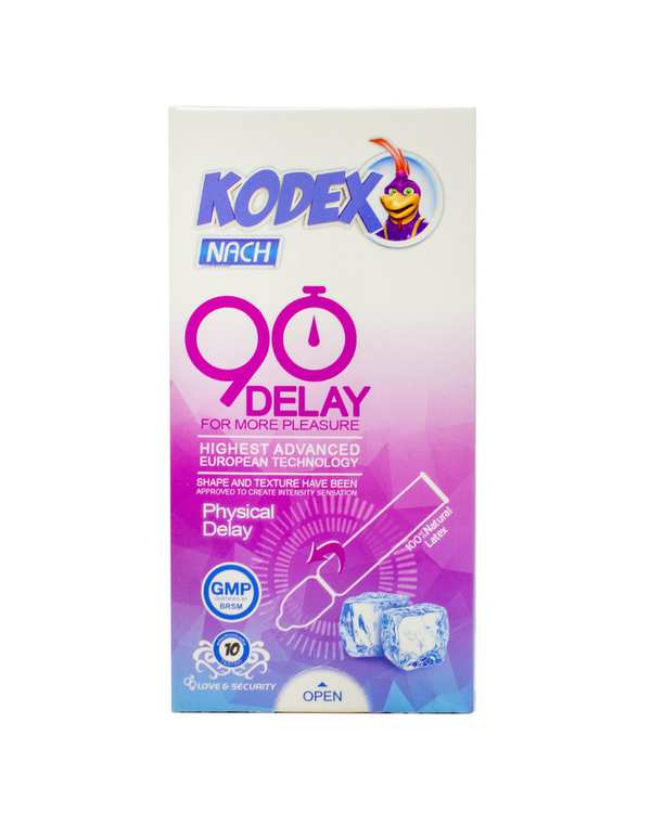 کاندوم تاخیری حلقه دار کدکس Kodex مدل 90 DELAY بسته 10 عددی