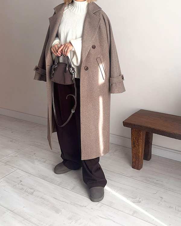 پالتو زنانه نسکافه ای نگار ندایی Negar Nedaei مدل Snowy