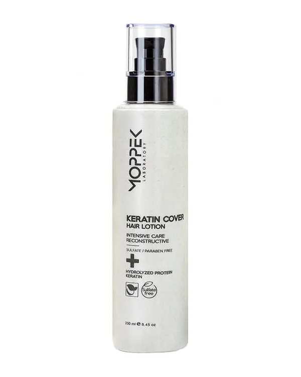 لوسیون مو موپک Moppek مدل keratin cover حجم 250ml