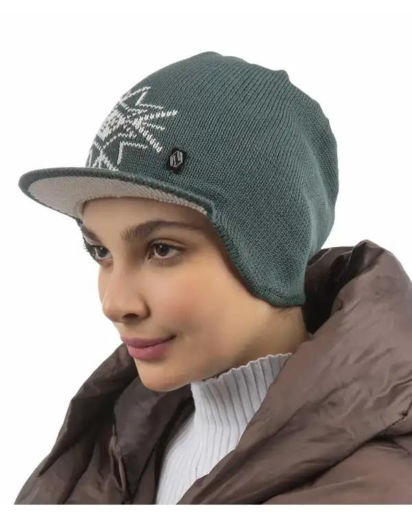 کلاه بافت رو گوشی سبز تارتن Tartan مدل گل کد 101400128