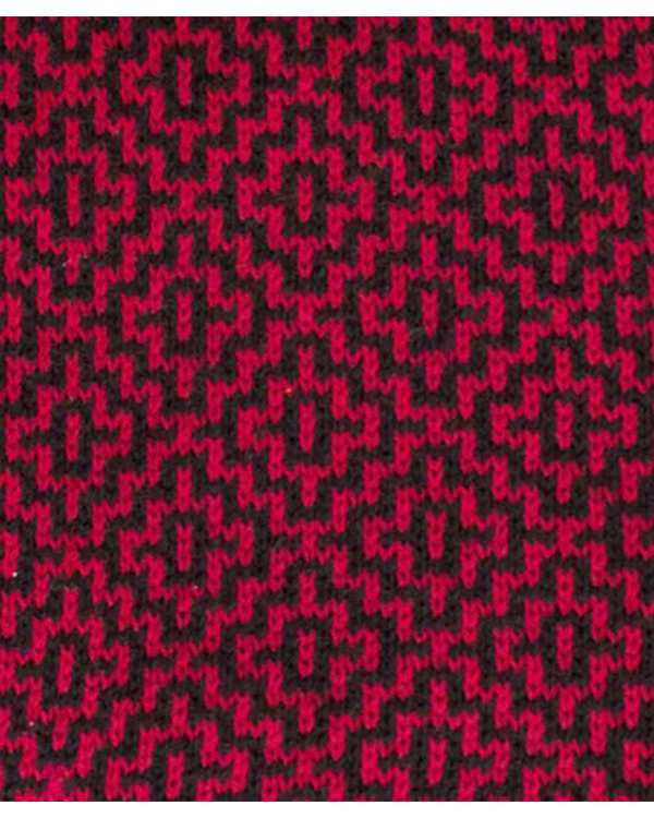 کلاه، دستکش و شال گردن زنانه کلاه بافت مشکی زرشکی تارتن Tartan مدل هندسی کد 104000118 - تصویر 3
