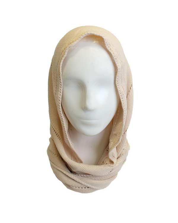 شال گردن بافت کرم تارتن Tartan مدل آران مثلثی کد 570000436