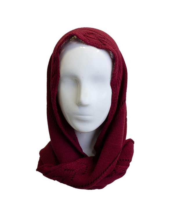 شال گردن بافت زرشکی تارتن Tartan مدل آران مثلثی کد 570000436
