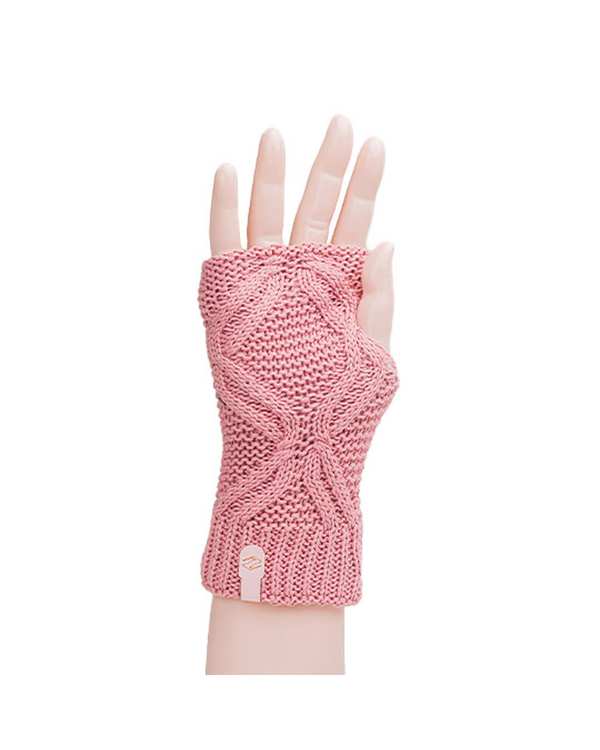 دستکش بافت صورتی چرک تارتن Tartan مدل آران لوزی کد 600013206