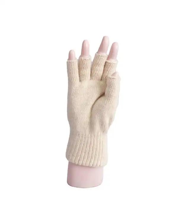 دستکش بافت کرم روشن تارتن Tartan مدل لمه دار کد 600017134