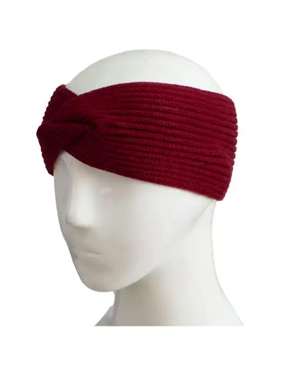 هدبند بافت زرشکی مدل ریب پاپیونی تارتن Tartan کد 700030148