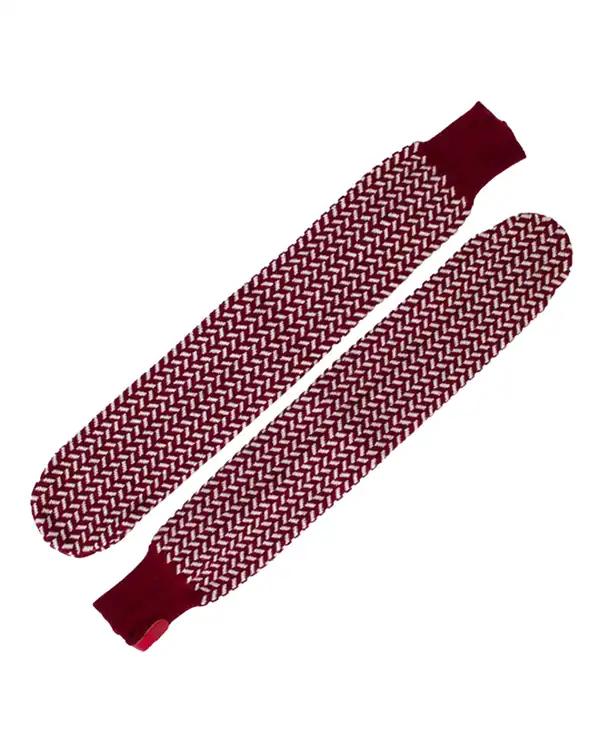 پاپوش بافت زرشکی تارتن Tartan مدل جناقی لمه دار کد 800000146