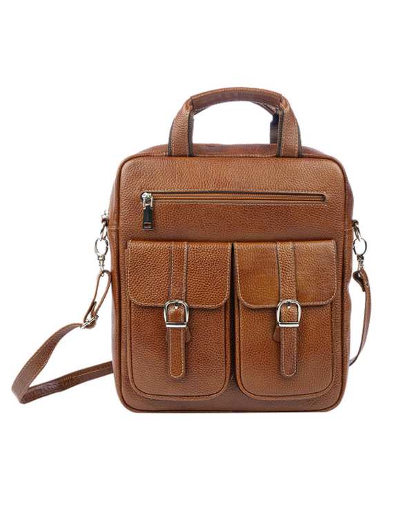 کیف چرم اداری عسلی بیسراک Bisrak کد E-403F-18