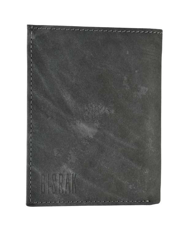 کیف پول چرم جیبی طوسی تیره بیسراک Bisrak کد PW-306-HN92