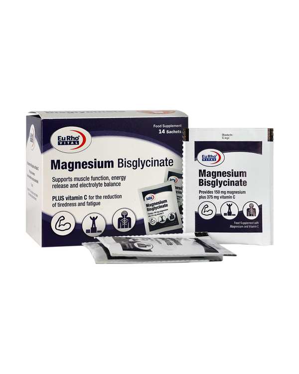ساشه منیزیم بیس گلایسینات یوروویتال حاوی 150 میلی گرم منیزیم بسته 14 عددی