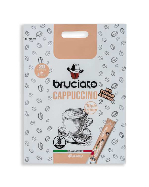ساشه کاپوچینو رژیمی بروسیاتو Bruciato بسته 2+20 عددی