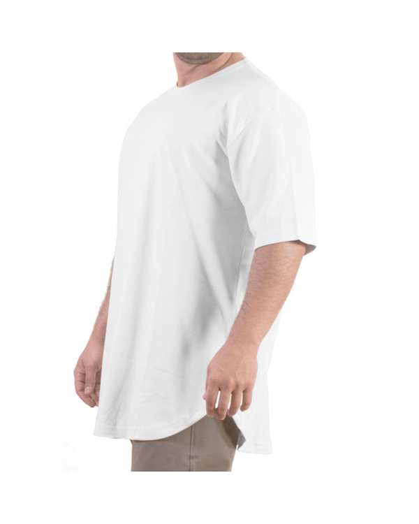 تی شرت مردانه اورسایز سفید سیمپل ورز Simple wears کد TSO690 - تصویر 2