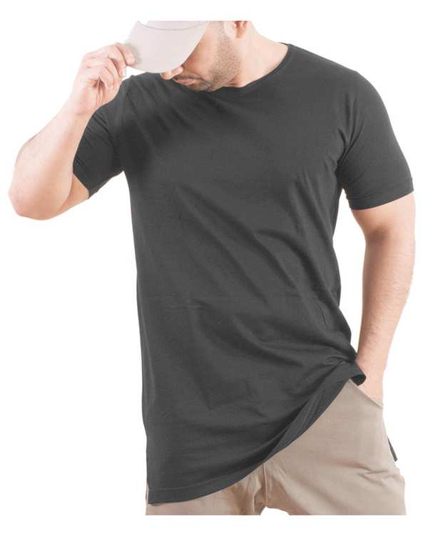 تی شرت مردانه لانگ مشکی سیمپل ورز Simple wears کد TLL680