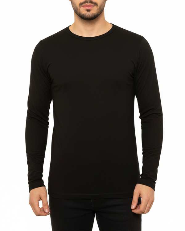 تی شرت آستین بلند مردانه مشکی سیمپل ورز Simple wears کد TOL990