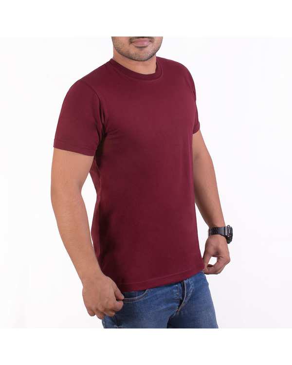 تی شرت مردانه زرشکی سیمپل ورز Simple wears کد TSS590 - تصویر 2