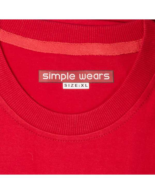 تی شرت مردانه قرمز سیمپل ورز Simple wears کد TSS590 - تصویر 3