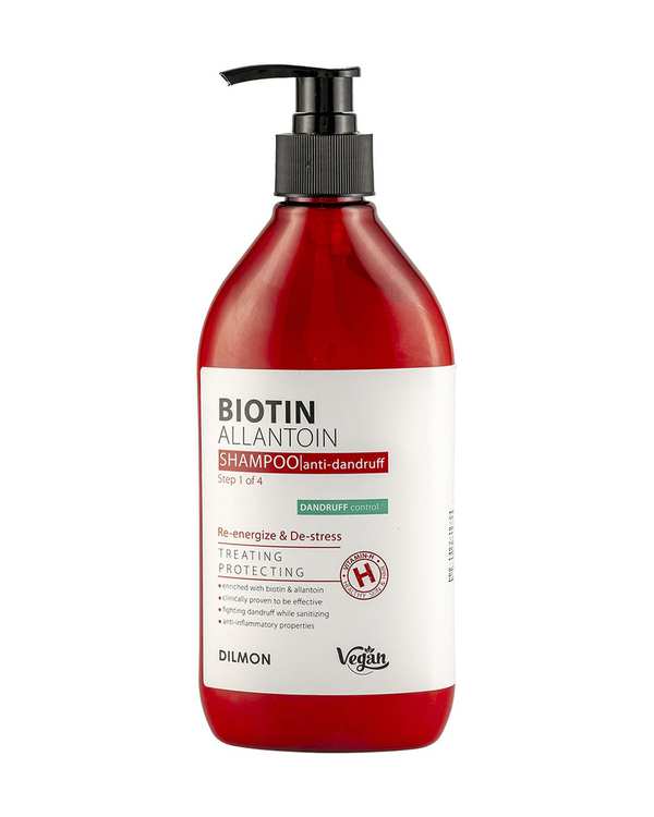 شامپو مو ضد شوره دیلمون Dilmon حاوی بیوتین و آلانتوئین حجم 385ml