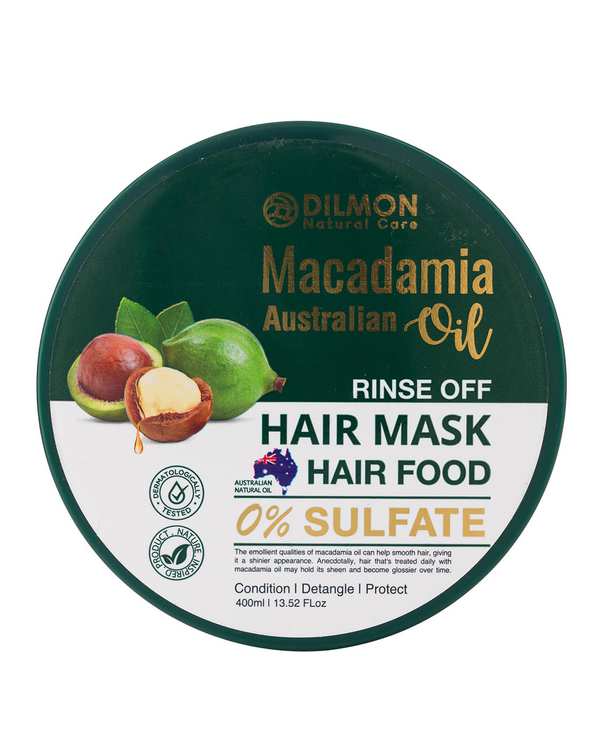ماسک مو دیلمون Dilmon بدون سولفات حاوی روغن ماکادمیا حجم 400ml