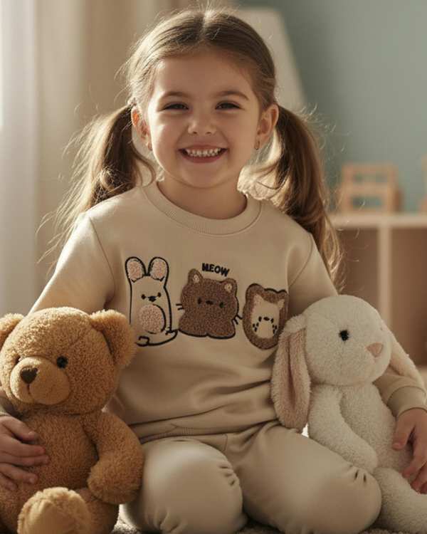 بلوز دخترانه شنل دوزی کرم ملورینا Melorina کد 42104