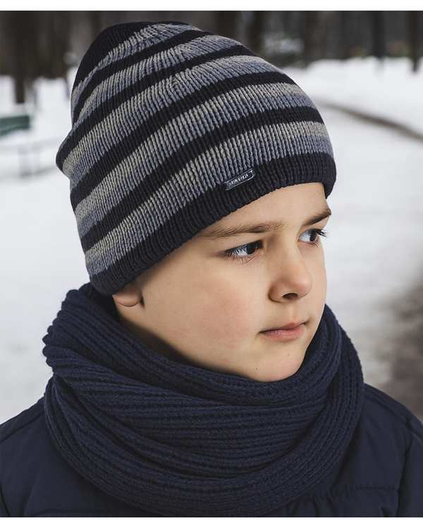 کلاه بچگانه دورو رینگر طوسی مشکی ملورینا Melorina کد 09308