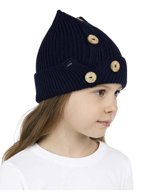کلاه دخترانه تک دکمه دار سرمه ای ملورینا Melorina کد 09112