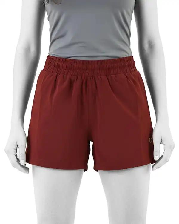 شلوارک ورزشی زنانه زرشکی مل اند موژ Mel & Moj کد W09031