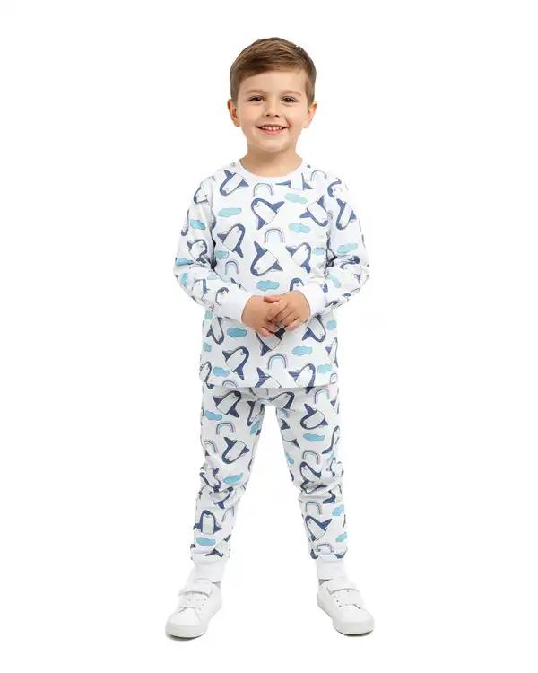 ست سویشرت و شلوار بچگانه گیزولان Gizolan طرح پنگوئن و رنگین کمان مدل SF38