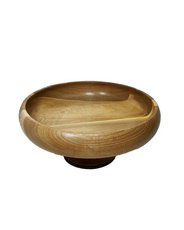 کاسه میوه خوری پایه دار چوب گردو هانشوود Hanshwood طرح خمره ای قطر 35 سانتی متر