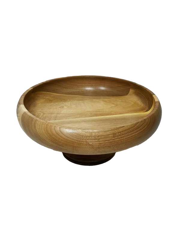 کاسه میوه خوری پایه دار چوب گردو هانشوود Hanshwood طرح خمره ای قطر 30 سانتی متر
